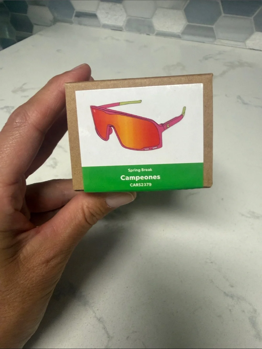 Campeones Spring Break Men’s Sunglasses - Pink Frame with Red/Orange Mirror Lens